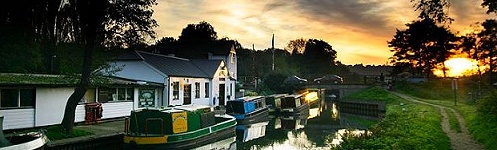 Evening Moorings on a Canal Boat
