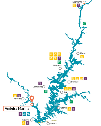 Amieira Marina & Portugal map
