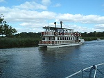 Southern Comfort Paddle Steamer at Horning on the Norfolk Broads 