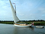 Sailing yachts on the Norfolk Broads