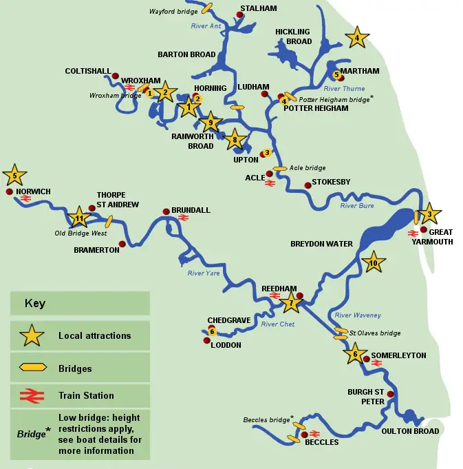 Norfolk Broads Boat Hire Map - Waterways & Locations