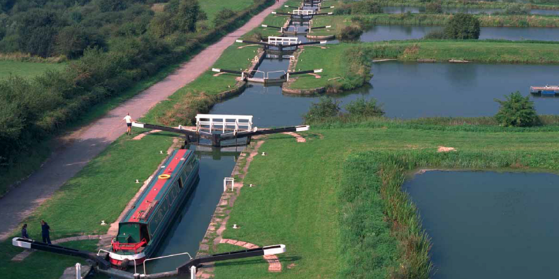 Aerial view of the Caen Hill Flight