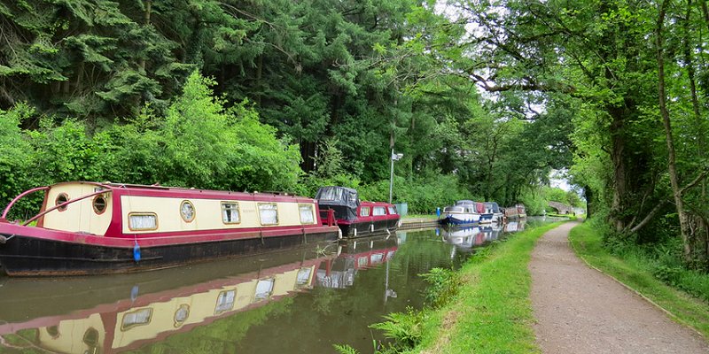 Boats moored on the Mon & Brec